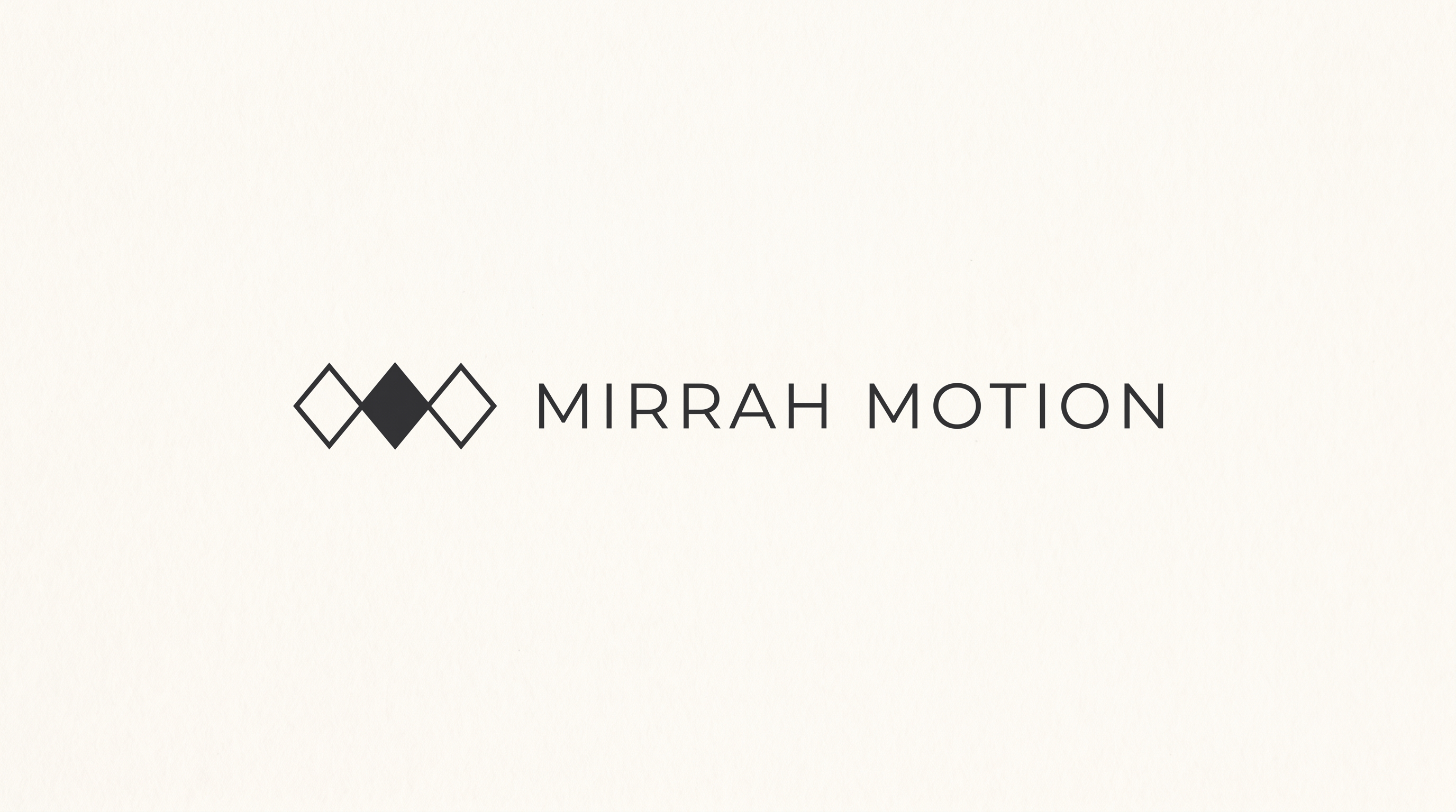 Mirrah Motion logo: three keyframe diamonds beside the wordmark